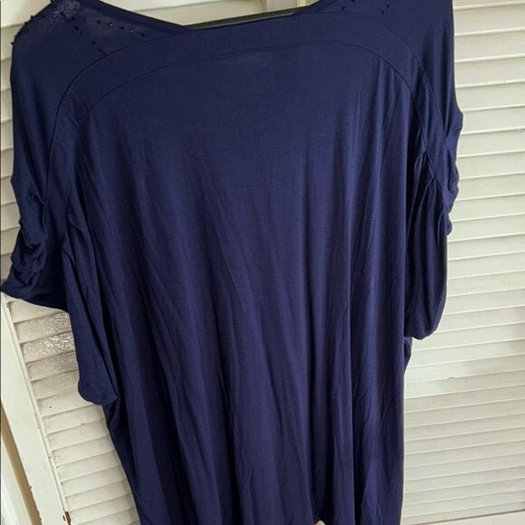 NWT Lane Bryant Beaded Elegant or Casual Navy Blue Women's Top - Picture 9 of 17